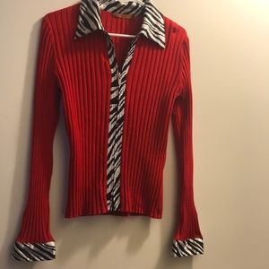 Belldini Sweater with zebra collar